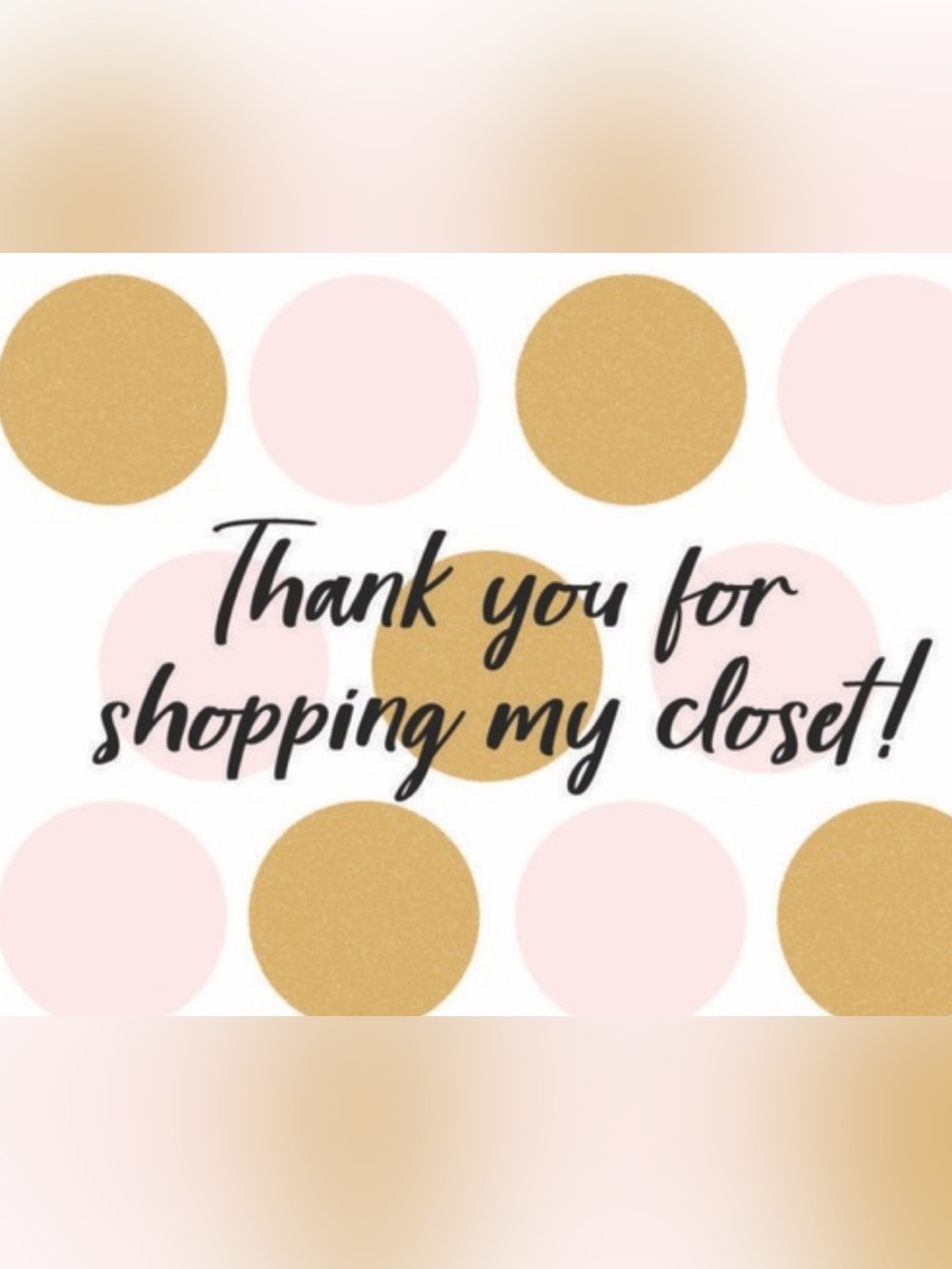 Thank You Closet Sticker Card - Pink & Gold Polka Dot
